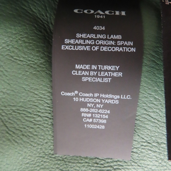 Coach Shearling Vest - Hunter Green - Size 50 NWT - Picture 9 of 9